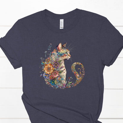 Colorful Floral Cat Shirt