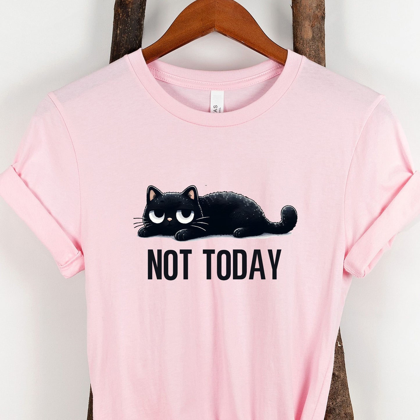 Funny Not Today Black Cat Shirt