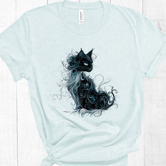 Whimsical Black Cat Shirt