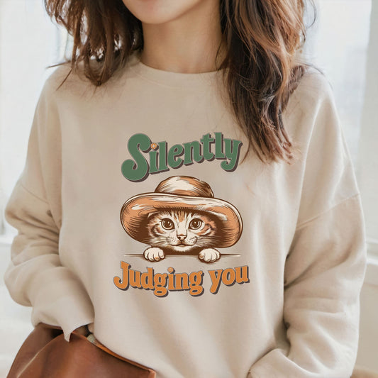 Silently Judging You Funny Cat Sweatshirt