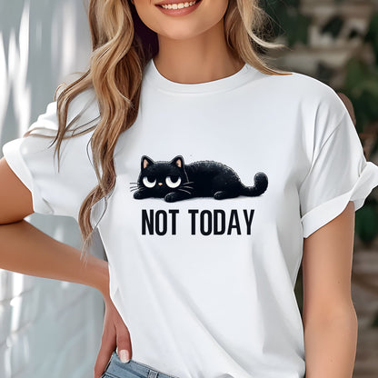 Funny Not Today Black Cat Shirt