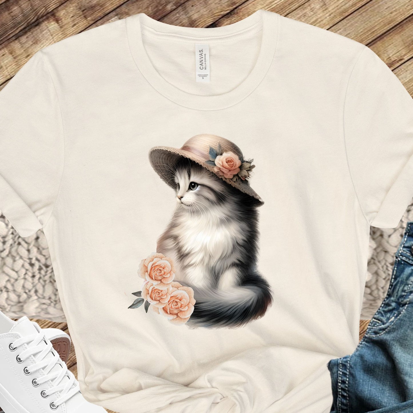 Vintage Girly Cat Mom Shirt