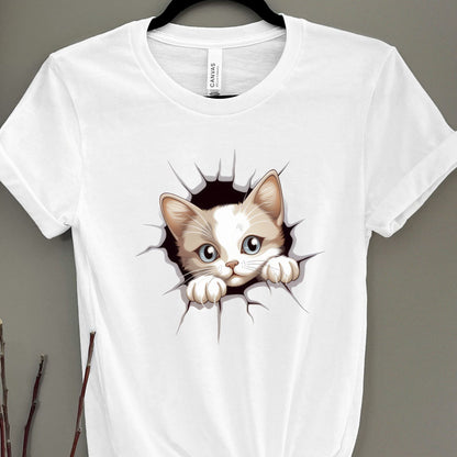 Cute Peeking Cat Shirt