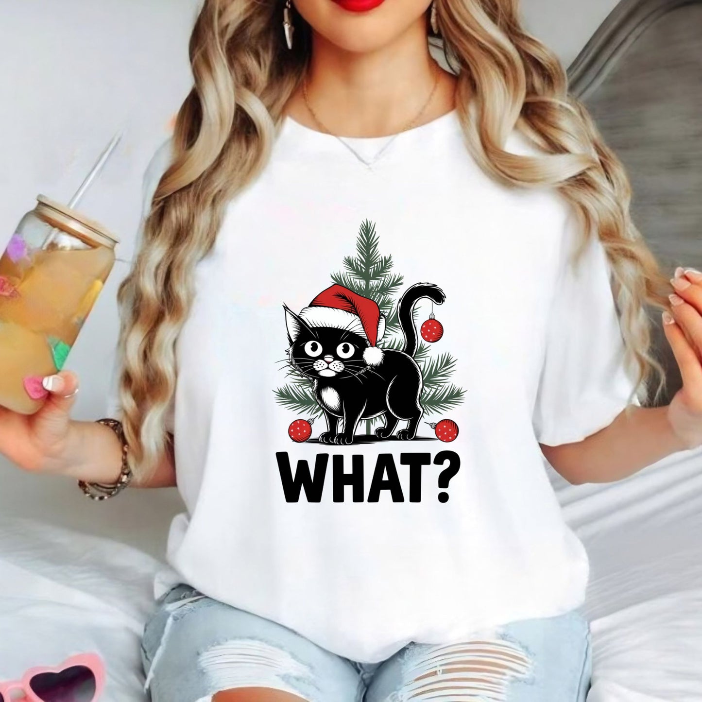 Funny Black Cat Christmas Shirt