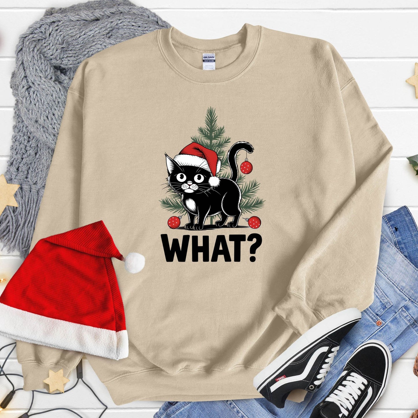 Funny Black Cat Christmas Sweatshirt