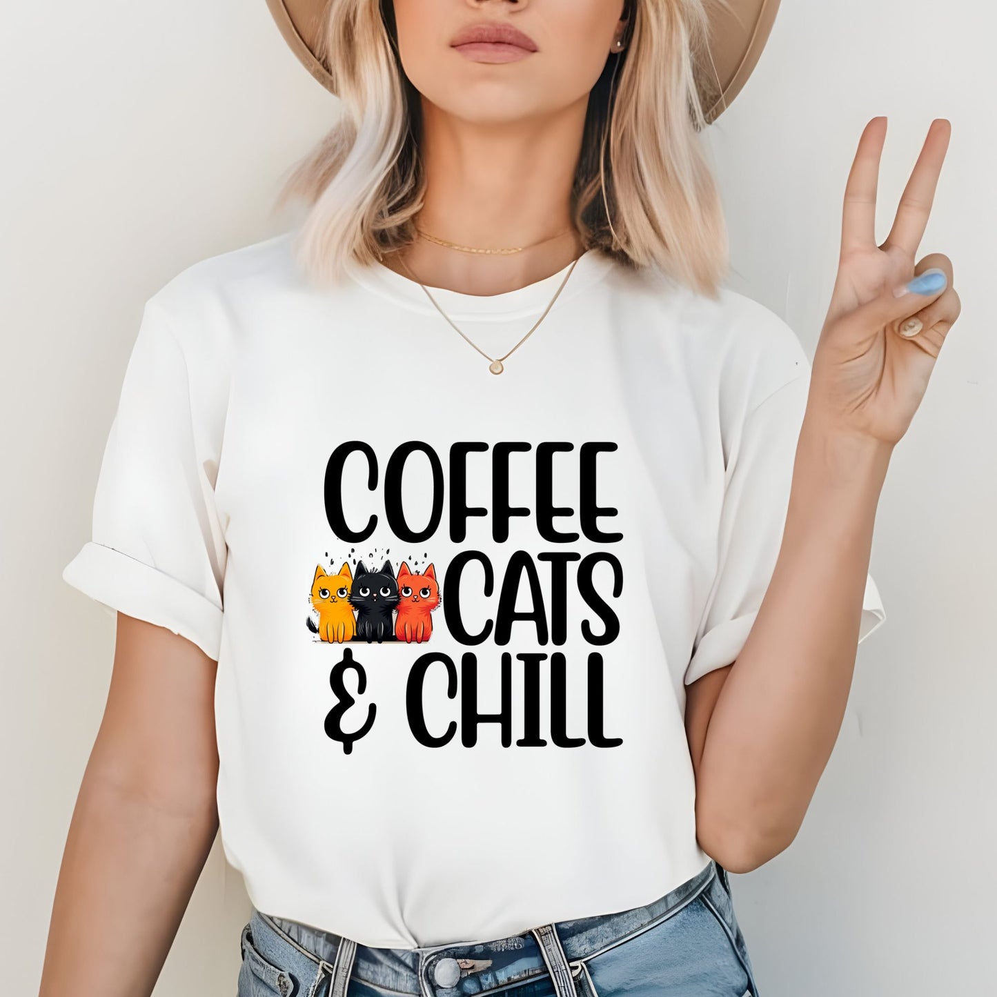 Coffee, Cats, and Chill Cat Shirt