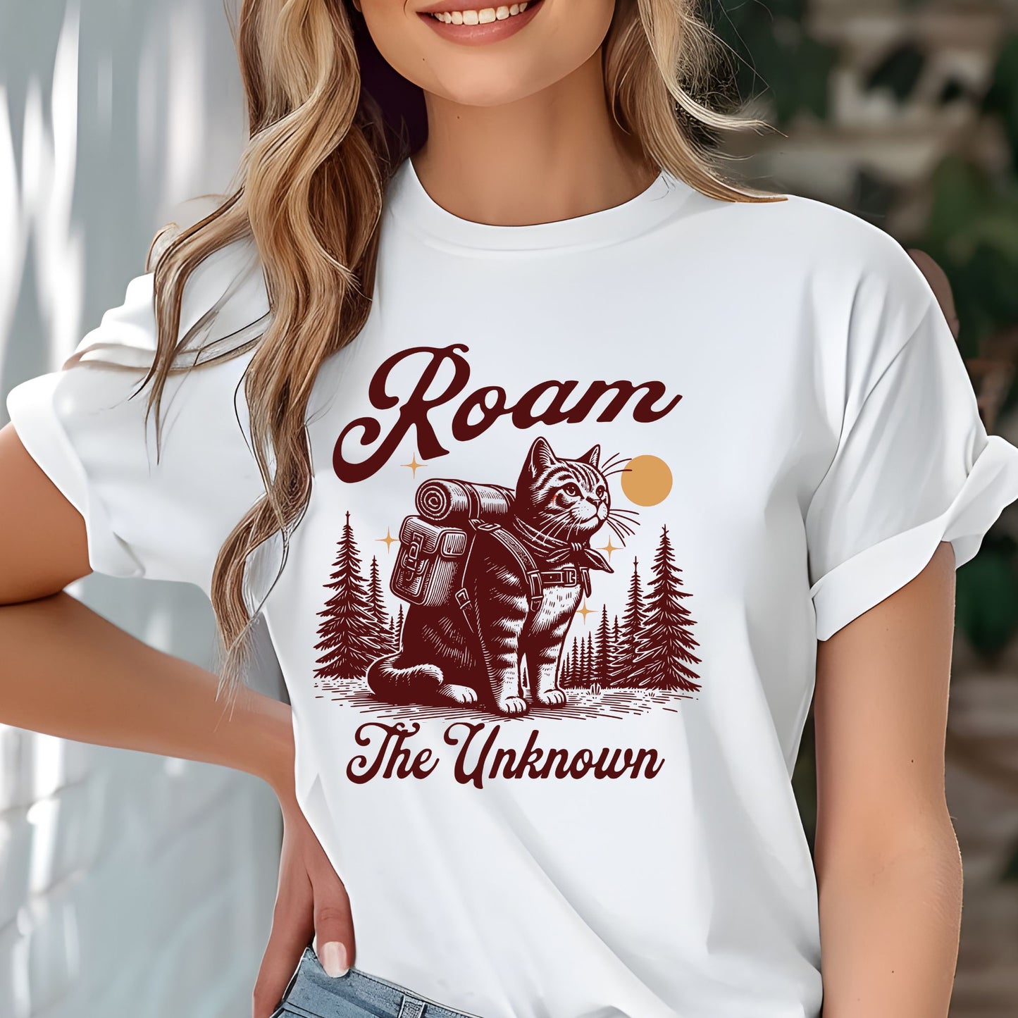 Hiking Cat Shirt, Roam The Unknown Shirt