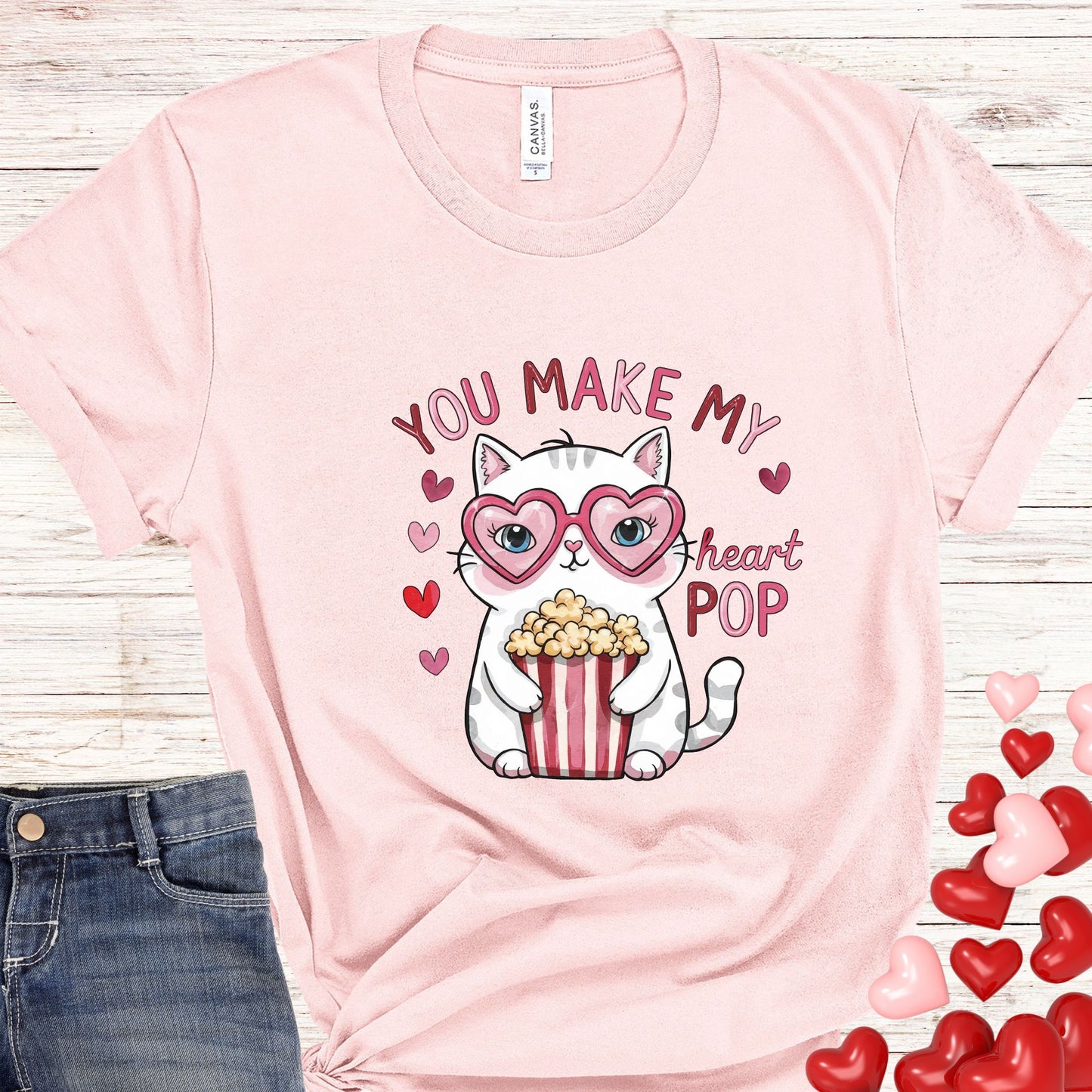 Cute Valentine's Cat T Shirt