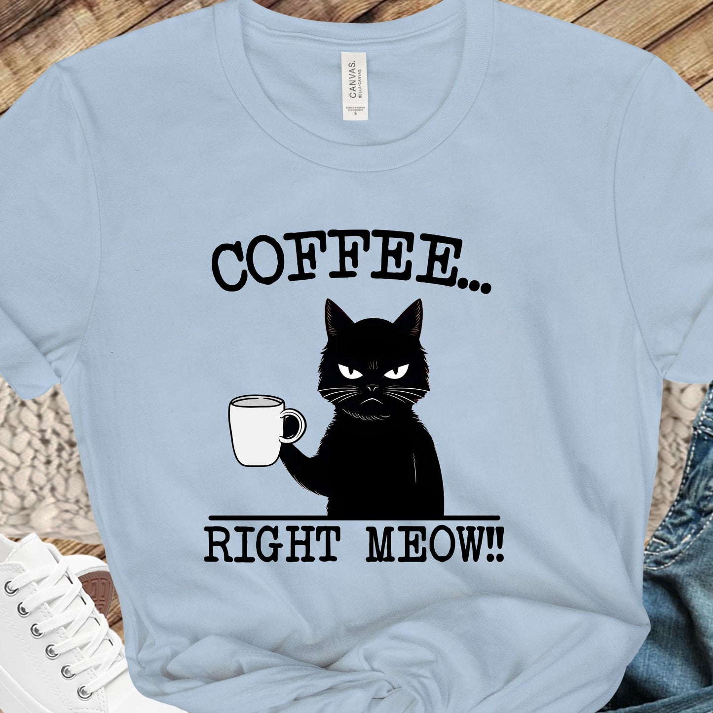 Coffee Right Meow-Funny Cat Tee